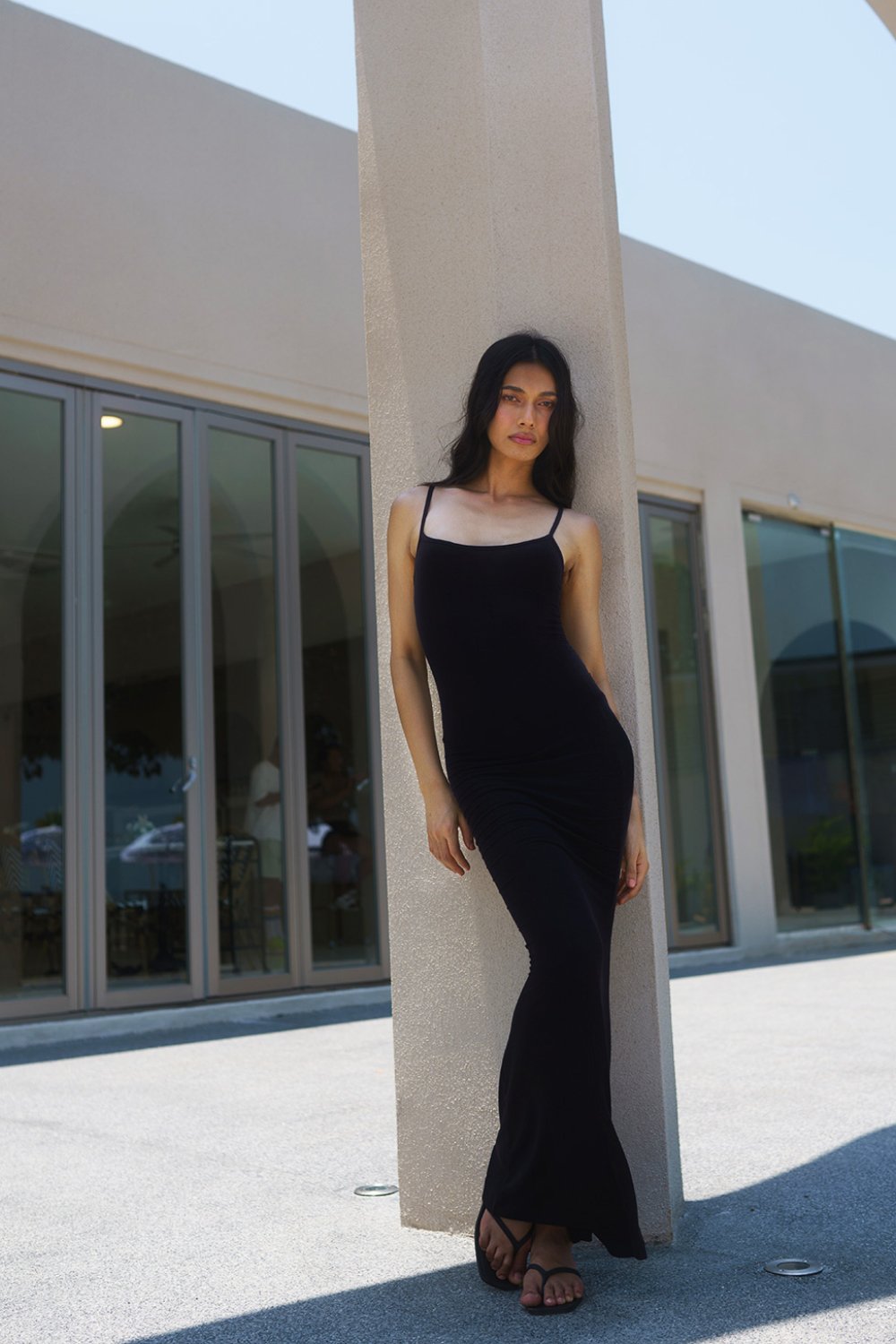BONKERS CORNER - Black Soft Lounge Maxi Dress
