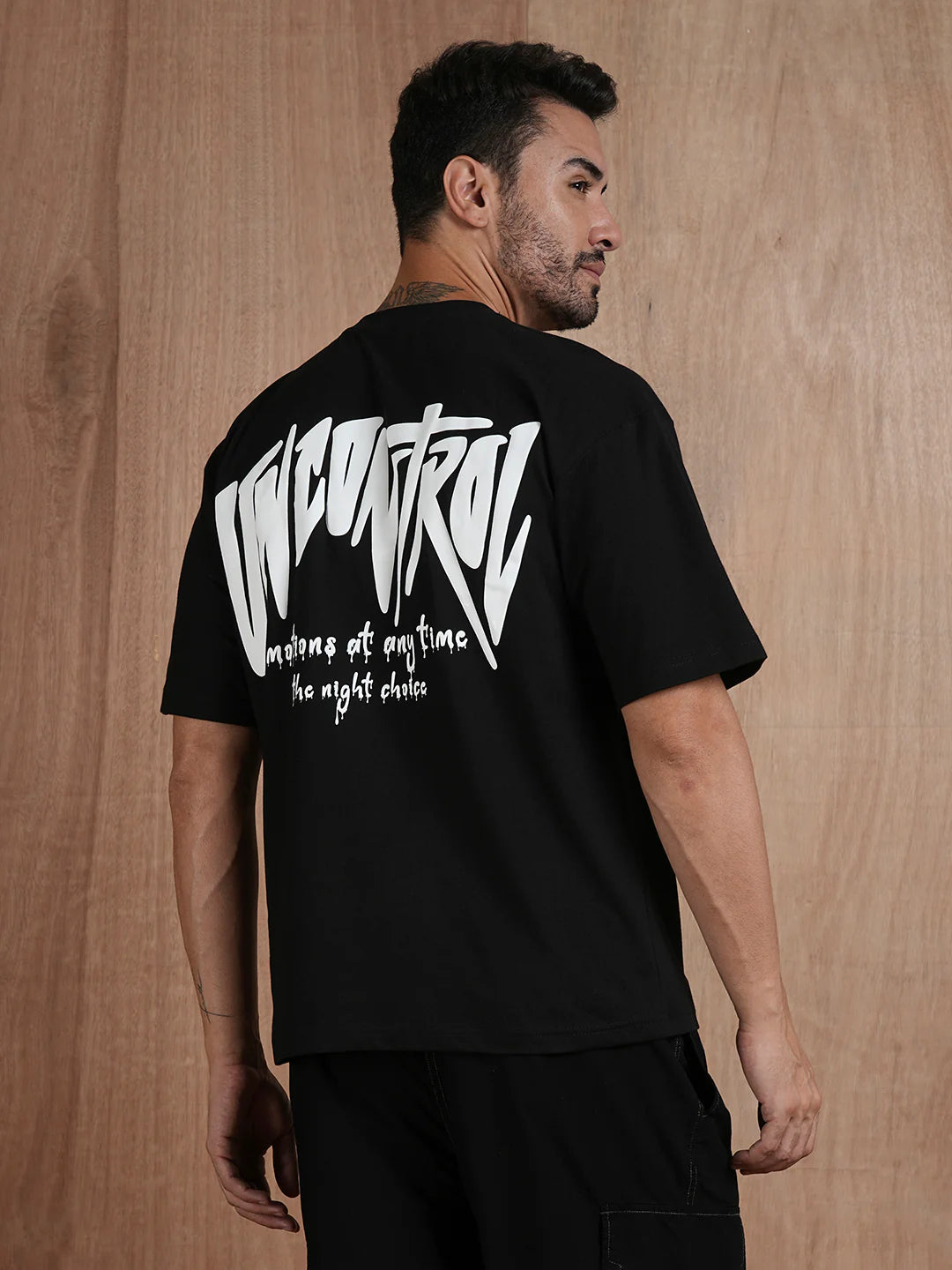 Uncontrol Men Oversized Puff Printed T-Shirt