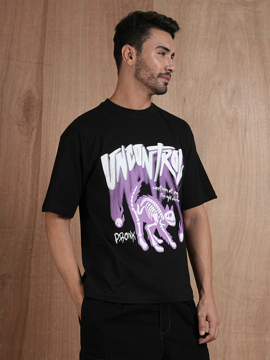Uncontrol Men Oversized Puff Printed T-Shirt