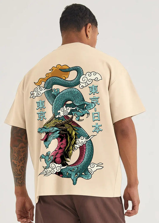 Pronk - Dragonite Men Oversized Printed T-Shirt