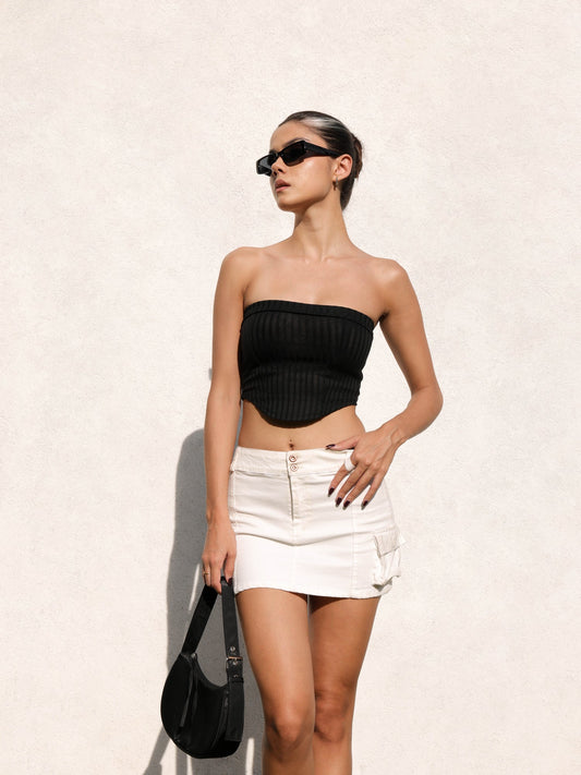 MIMOSA - Folded Band Detail Tube Top
