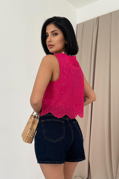 Flamingo Button Up Top
