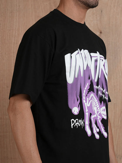 Uncontrol Men Oversized Puff Printed T-Shirt