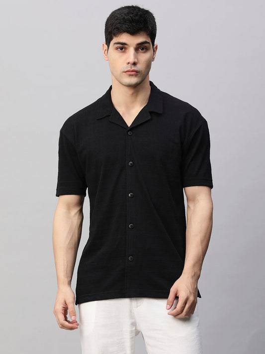 Pronk - Mens Half Sleeve Resort Shirt - Black