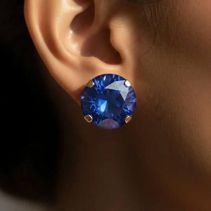 Gold Plated Blue Crystal Necklace & Earring Set