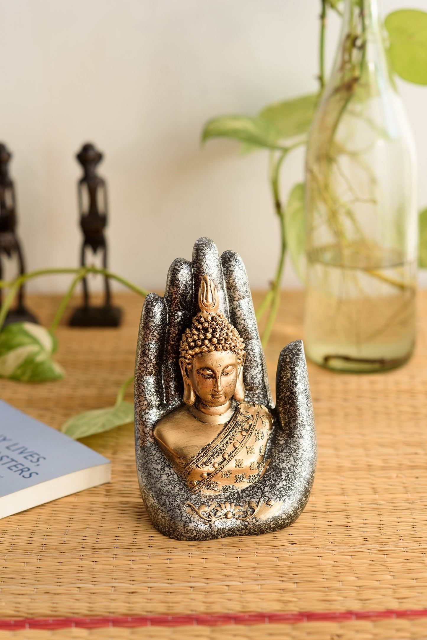 Golden Silver Handcrafted Buddha Palm