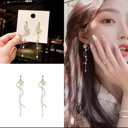 Girlfriend Zircon Eye Tassel Long Western Fashion Gift Earrings Style Earrings Cat Earrings (silver, One Size)