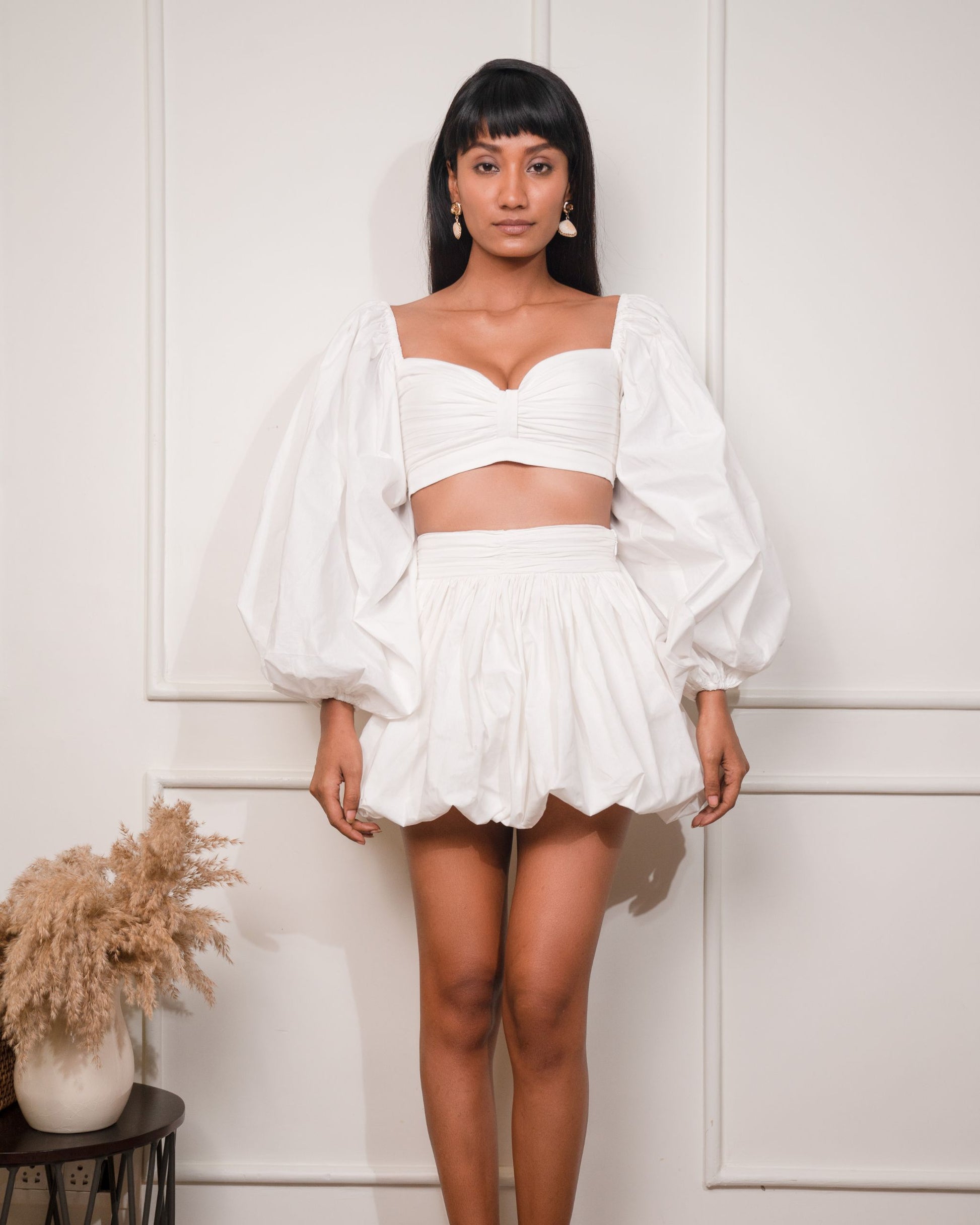 Arabellaa - Poplin Bustier Top (White)