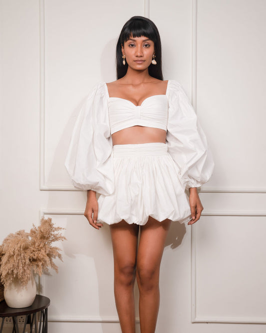 Arabellaa - Poplin Bustier Top (White)