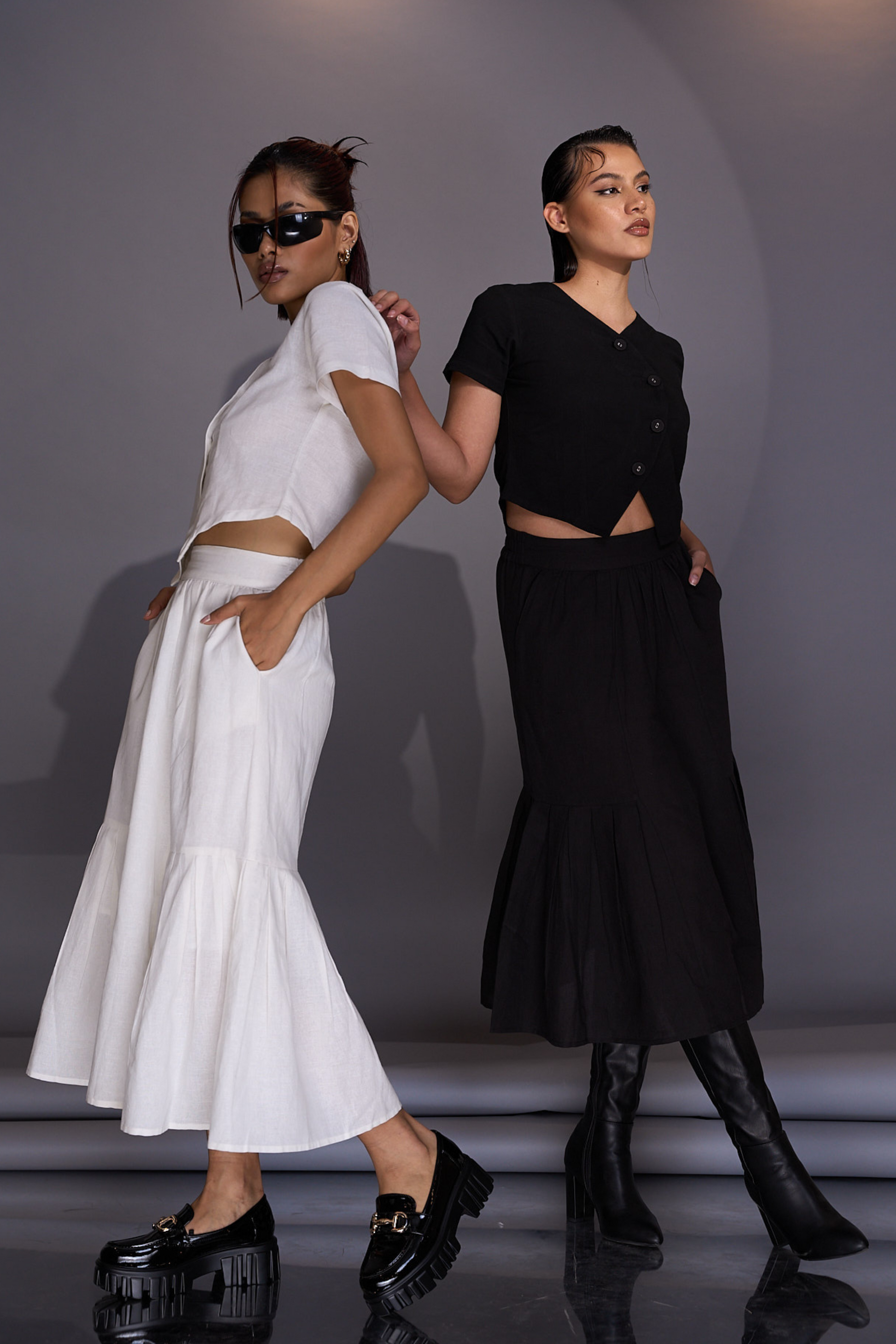SPELL BY SMOKESHOW - CHLOE Top and Skirt set in White