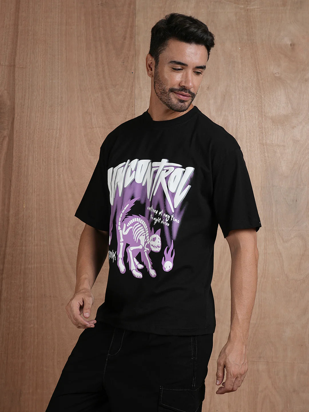 Uncontrol Men Oversized Puff Printed T-Shirt