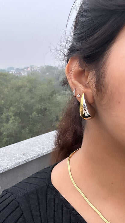 Dual tear drop earrings