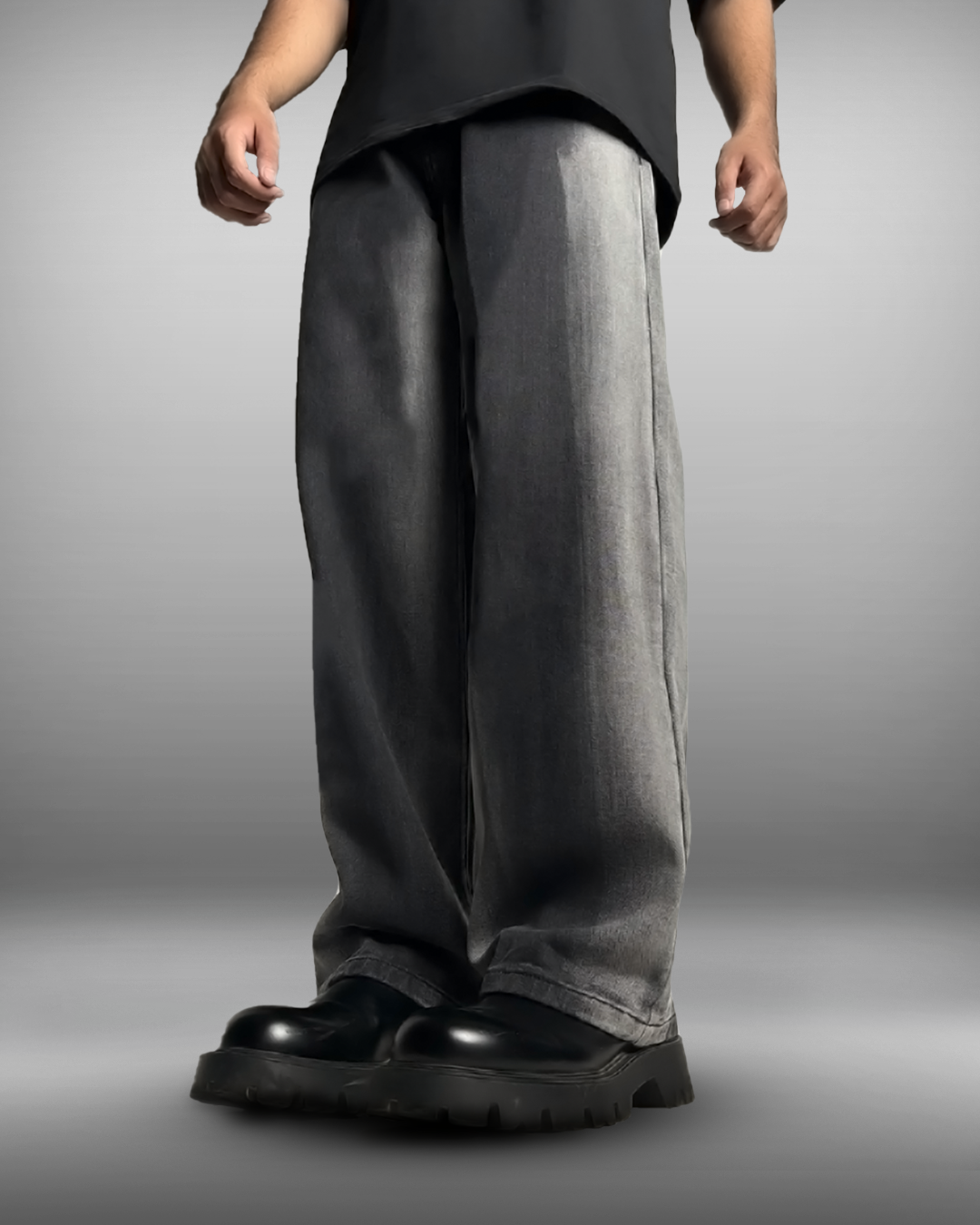 WHAT THE FLEX - BLACK DENIM Oversized Jeans