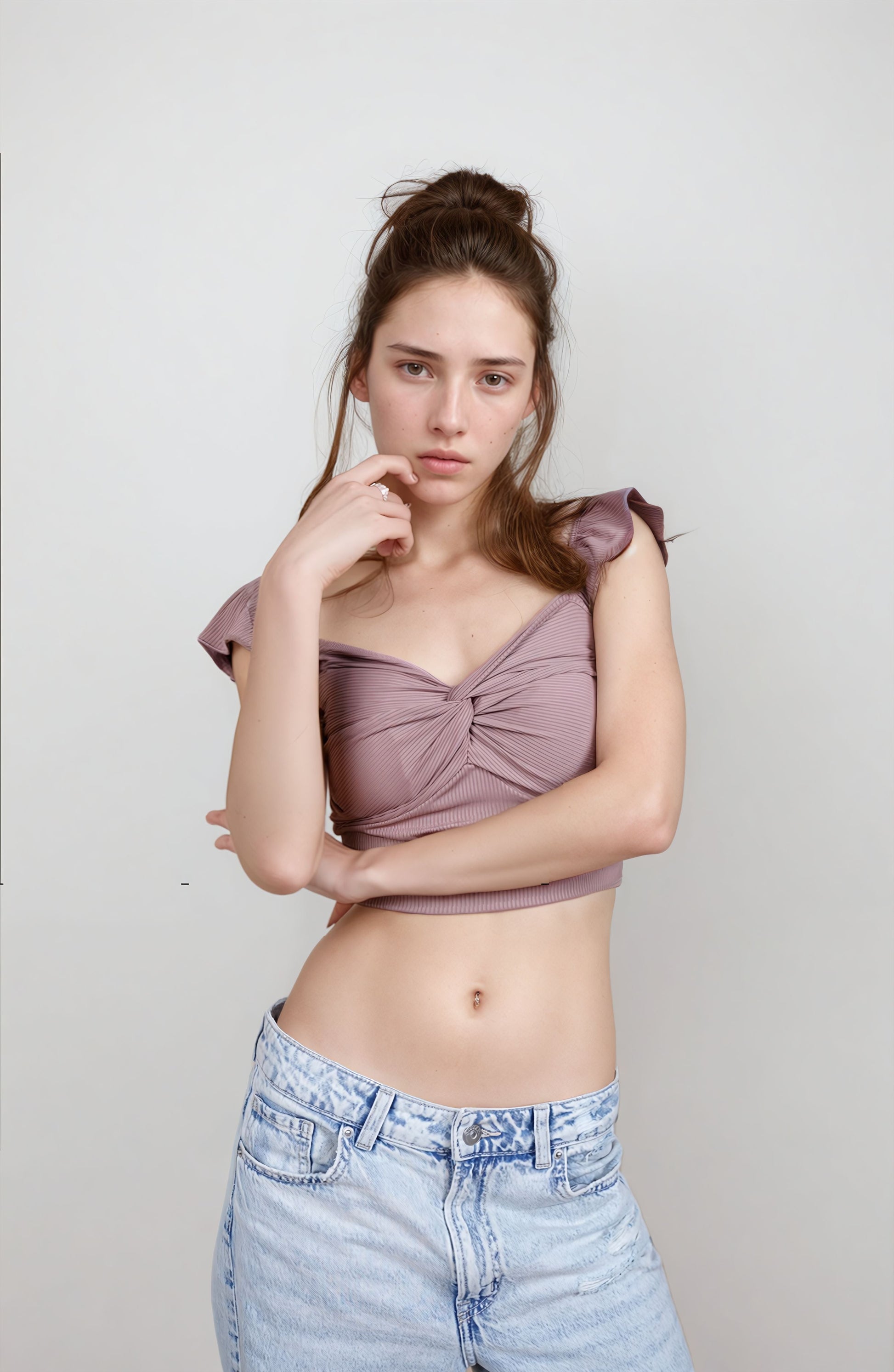MYWISHBAG - Mwb Twist Ruffle Crop Top
