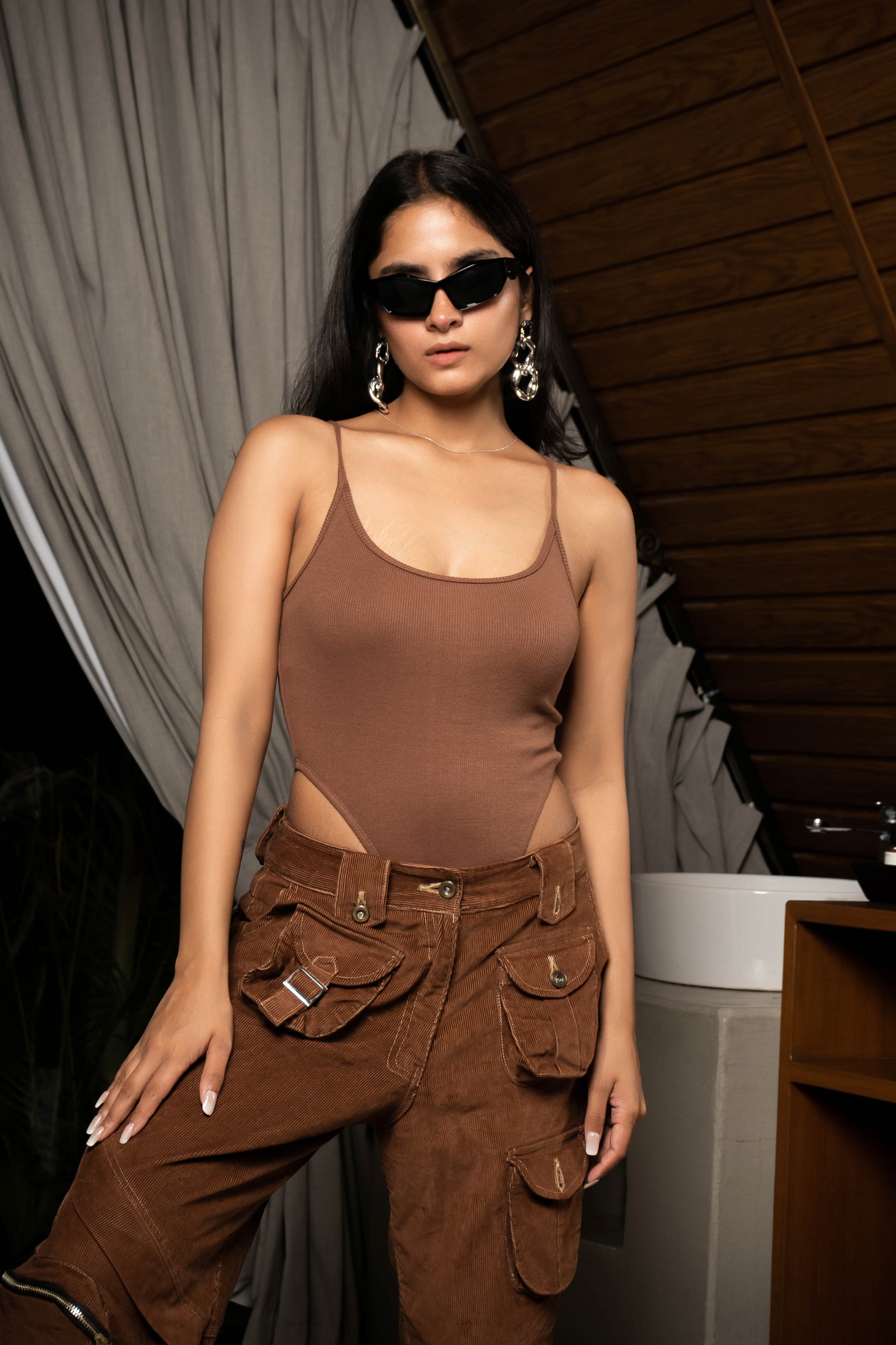 Color Capital - Ribbed High Cut Bodysuit