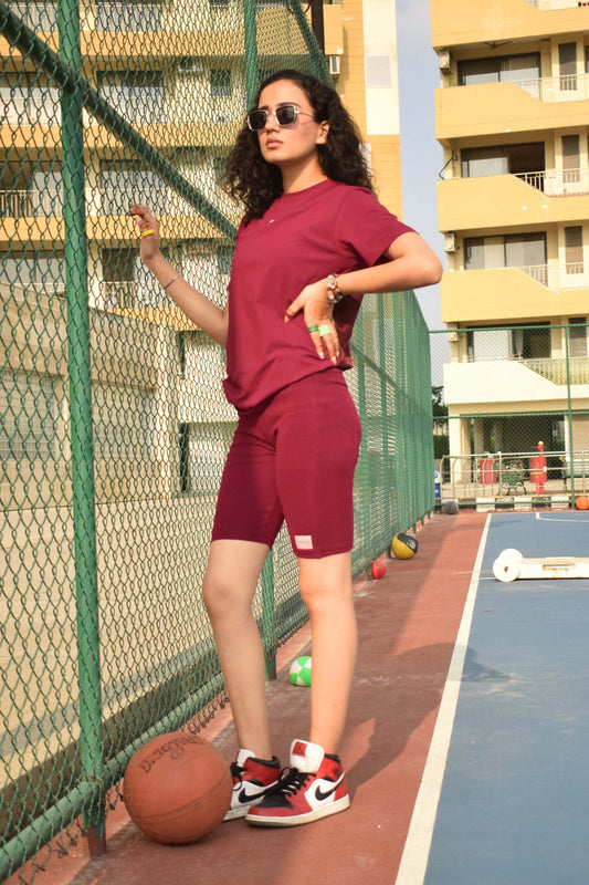 Burger Bae - Burger Bae Regular Fit Cycling Shorts For Women