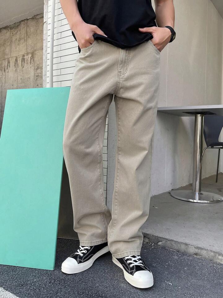 OFF DUTY INDIA - Pebble Grey Baggy Fit Straight Leg Jeans