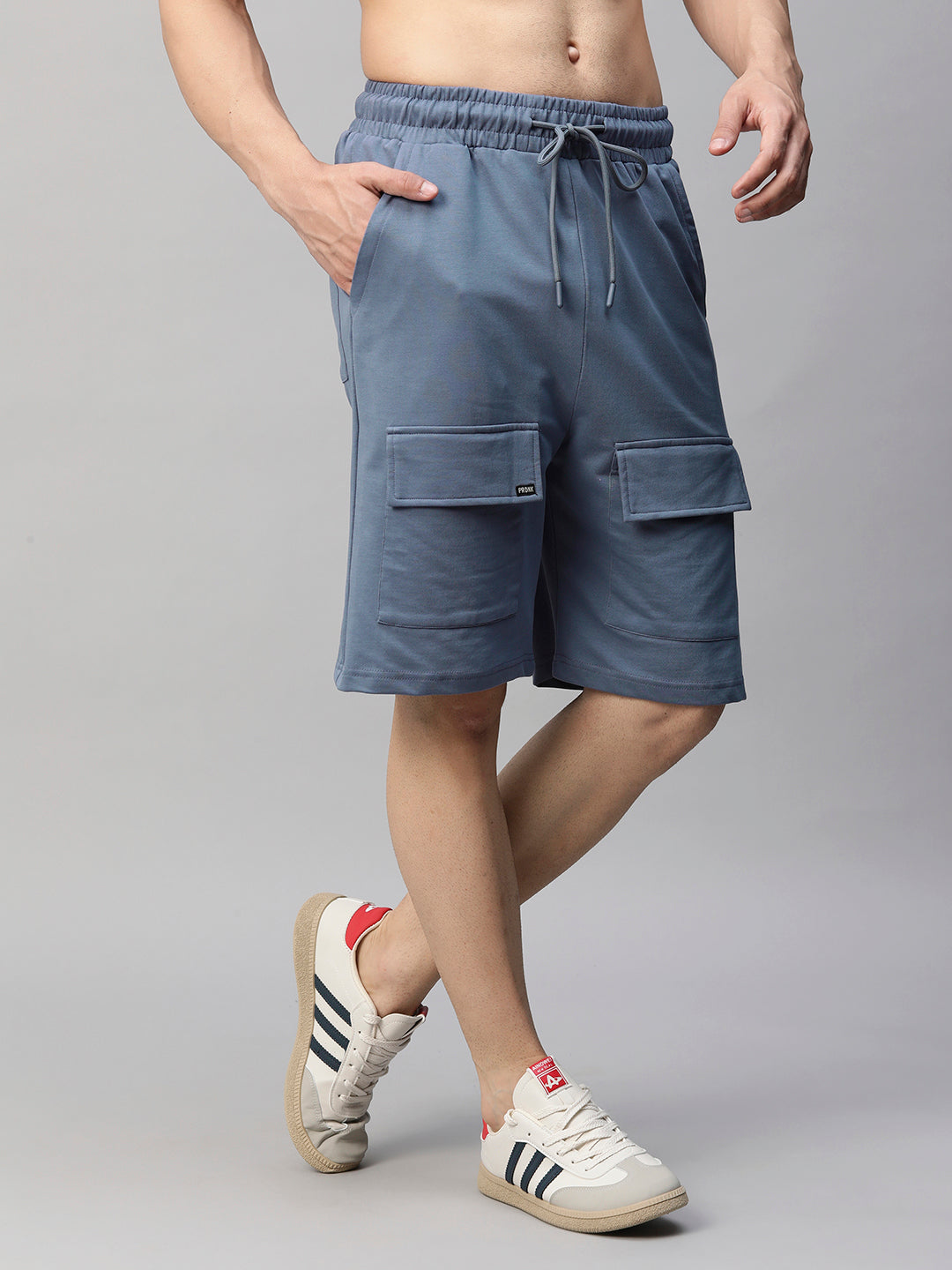 Pronk - Mens Cargo Shorts - Denim Blue