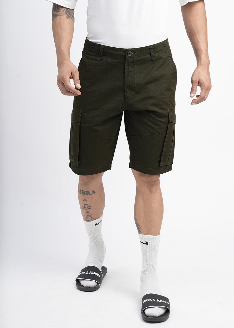 Pronk - Mens Twill Shorts - Olive Green