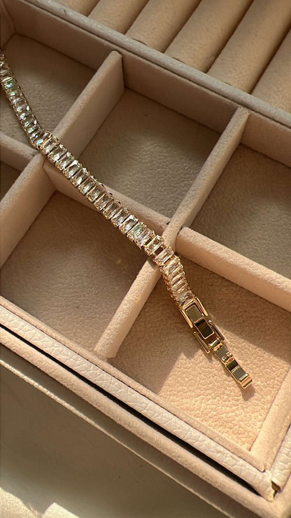 Glam golden tennis bracelets