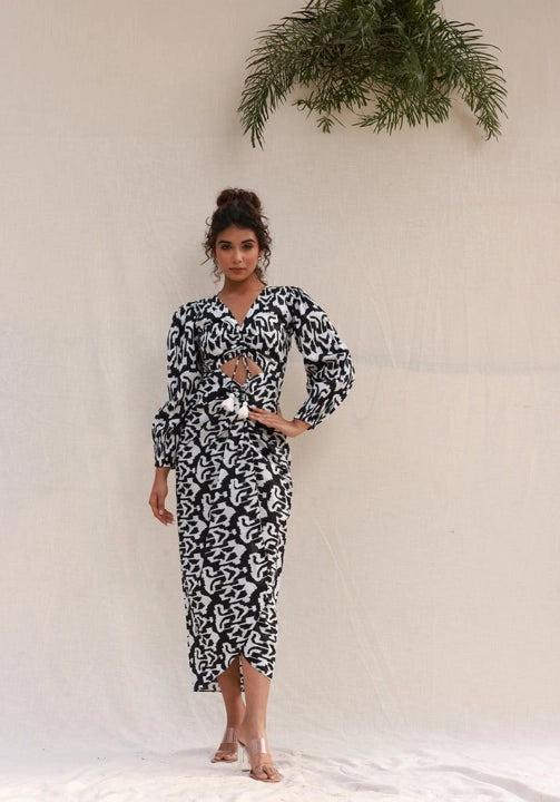 Moonstruck - Mid- waist runch bodice sarong maxi