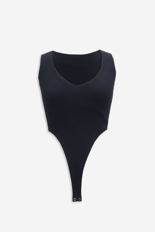 Beeglee - Black Plunging V Bodysuit
