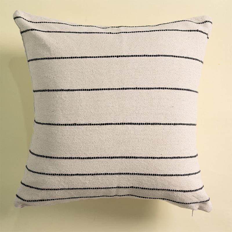 Cozy Lines Cotton Cushion Cover | Black & White Stripes