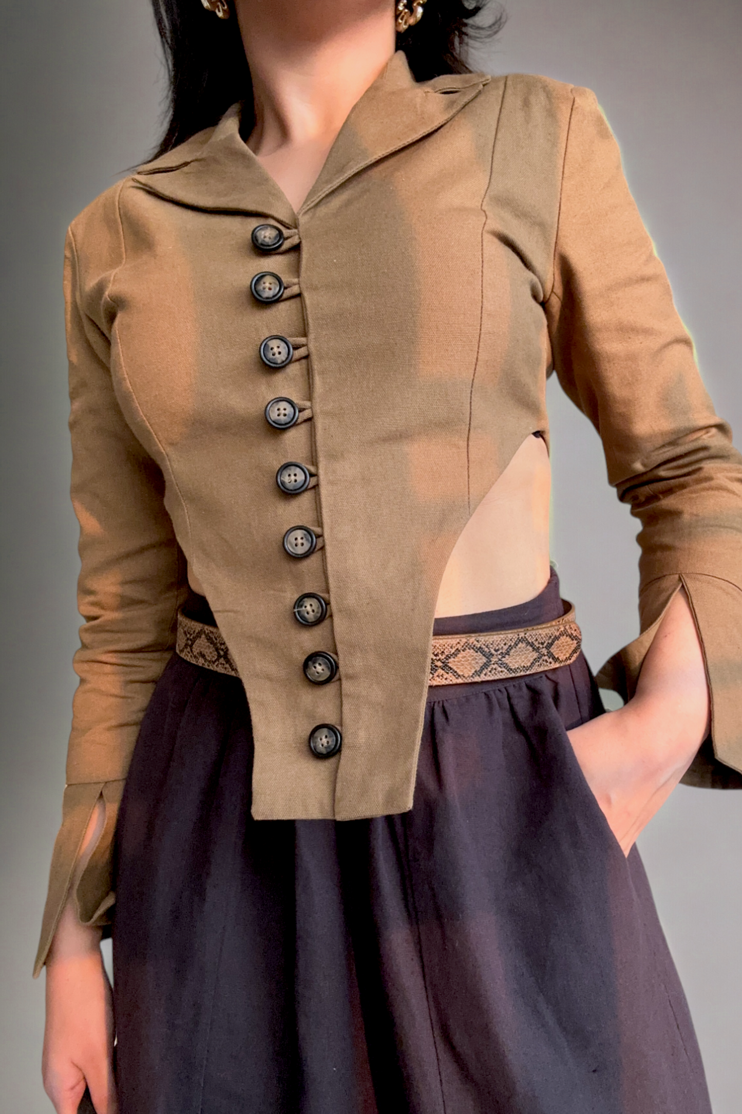 SPELL BY SMOKESHOW - Athena Olive Crop Blazer