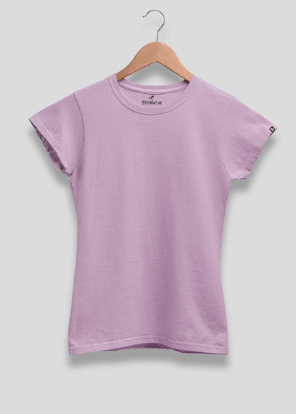 Women Solid Half Sleeve T-Shirt - Lilac