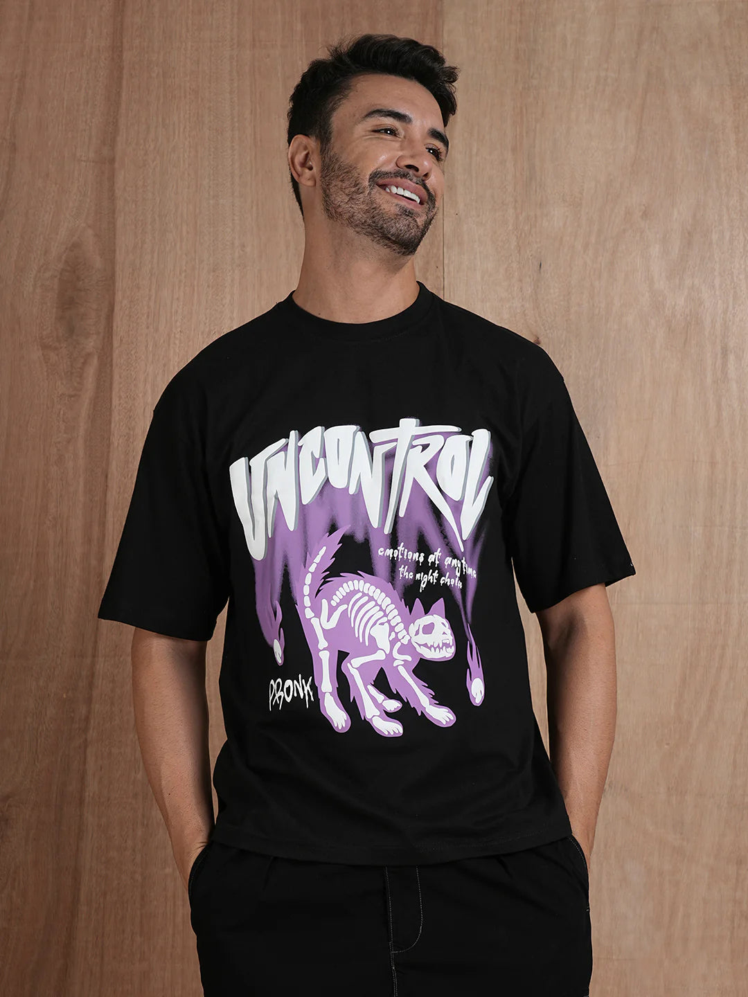 Uncontrol Men Oversized Puff Printed T-Shirt