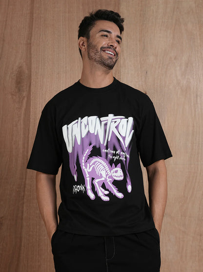 Uncontrol Men Oversized Puff Printed T-Shirt