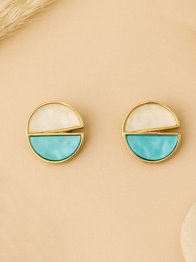 Bohey by KARATCART Gold Plated Studs Blue Earrings for Women