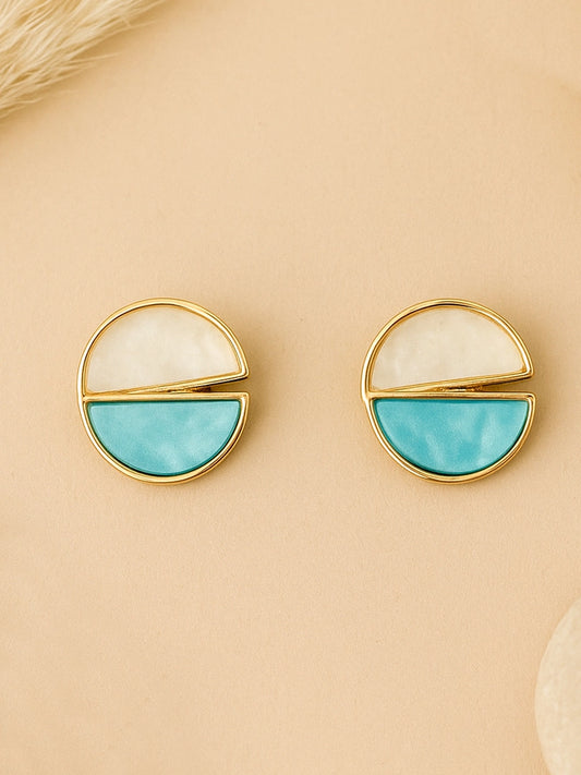 Bohey by KARATCART Gold Plated Studs Blue Earrings for Women