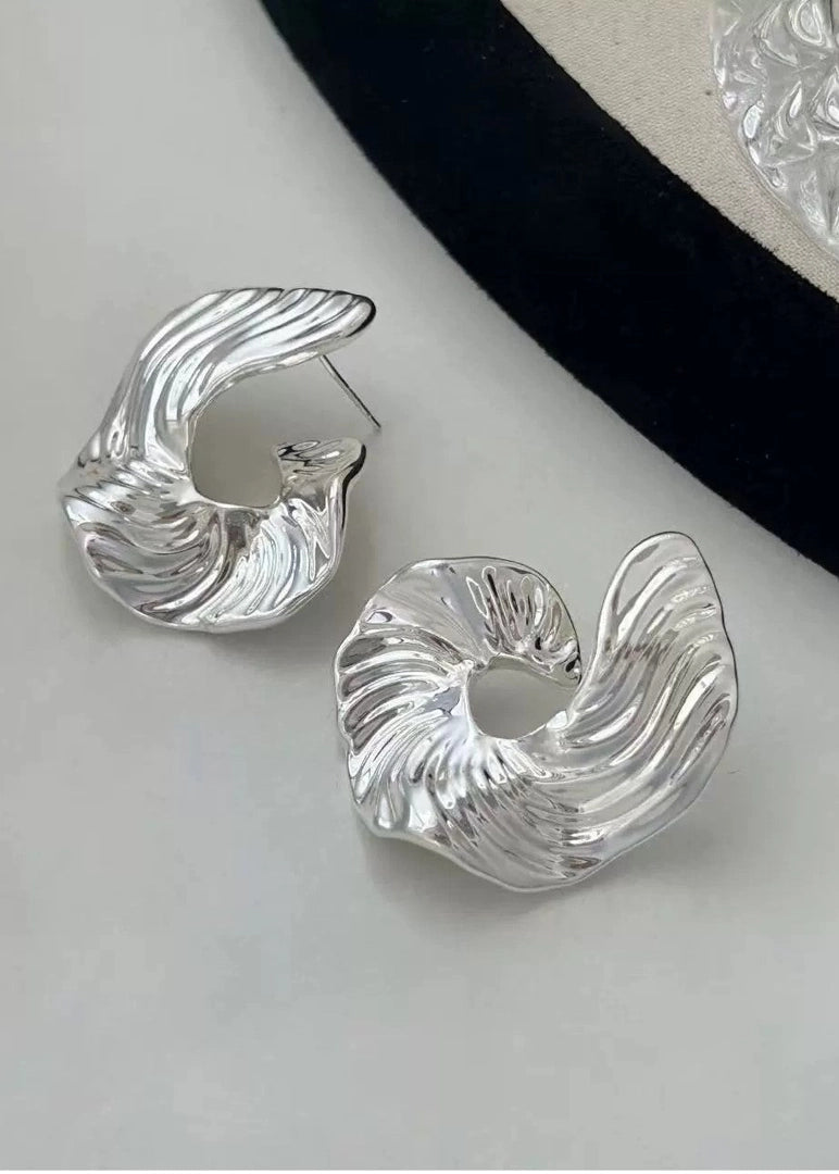 Irregular Abstract Gold Pin Earrings