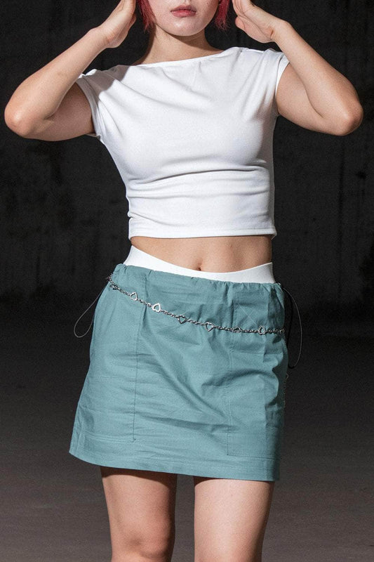 Beeglee - Turquoise Parachute Mini Skirt