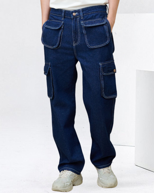 OFF DUTY INDIA - Indigo Nomad Cargo Denim