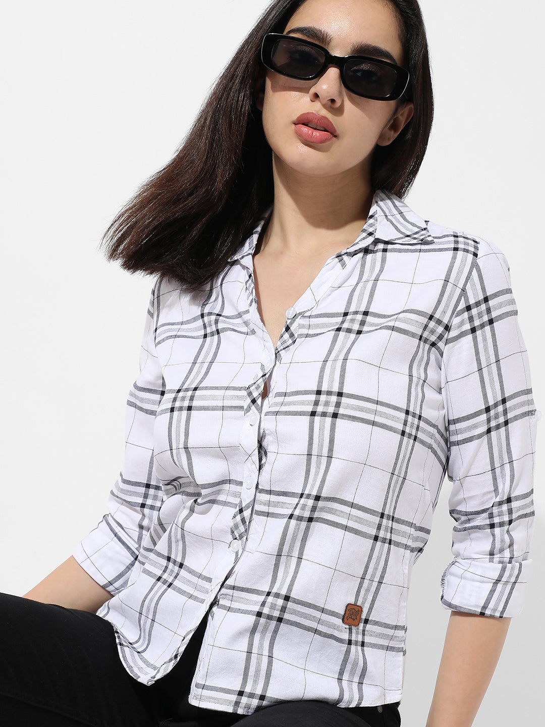 White Tartan Plaid Shirt