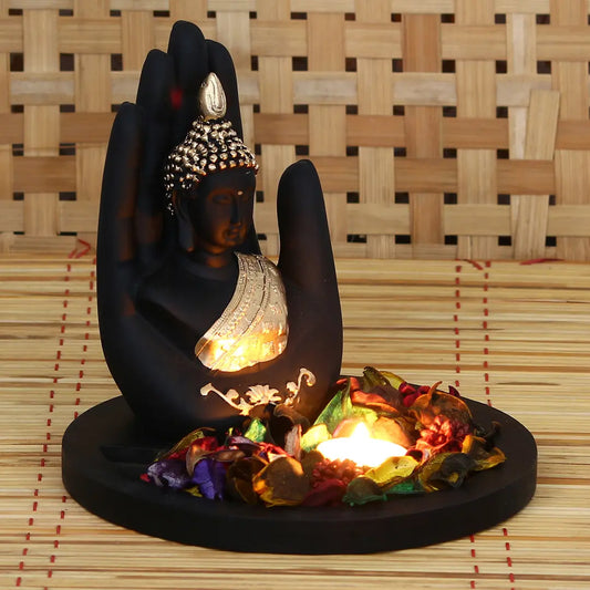 eCraftIndia - Spiritual & Religious Idol Black & Gold Wood & Resin Showpieces