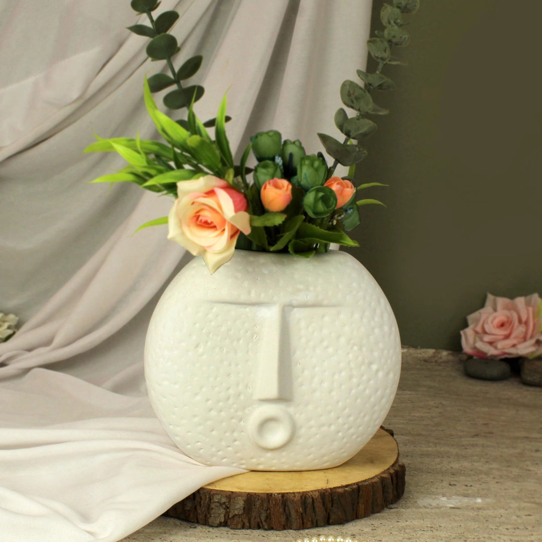 Glass Flower Vases White Ceramic Artificial Flora
