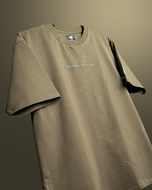 WHAT THE FLEX - BASIC OLIVE Heavyweight T-shirt