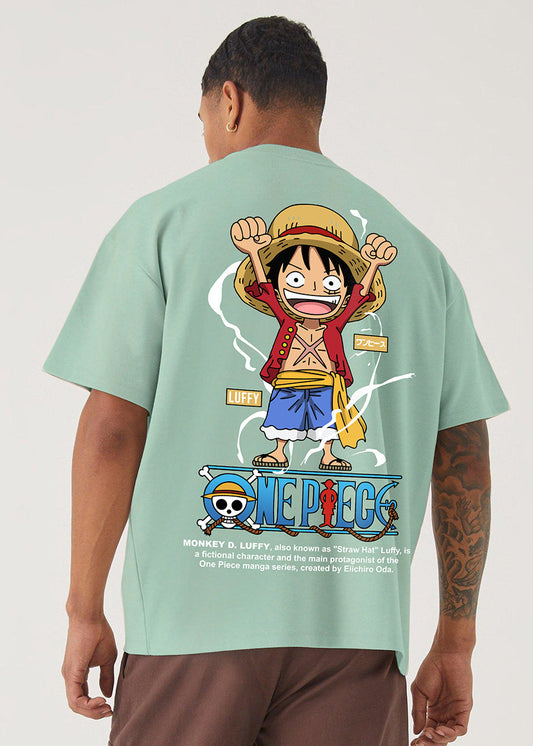 Pronk - Luffy One Piece Men Oversized Printed T-Shirt