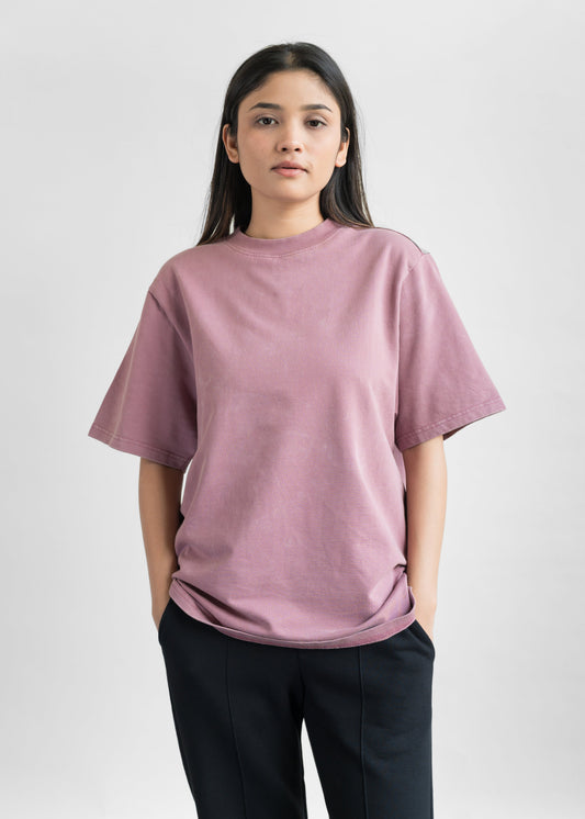 Plum - Stone Wash Heavy Weight T-Shirt