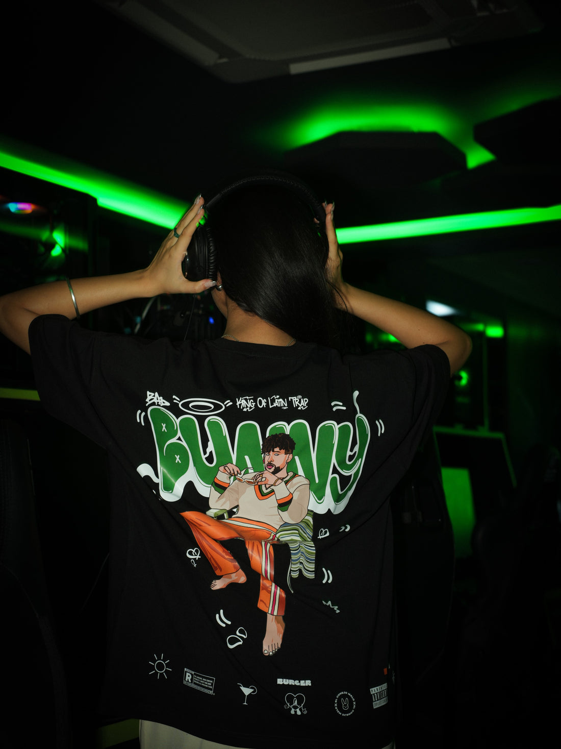 The Bad Bunny Cartoon Art Drop Sleeved Tee For Men And Women