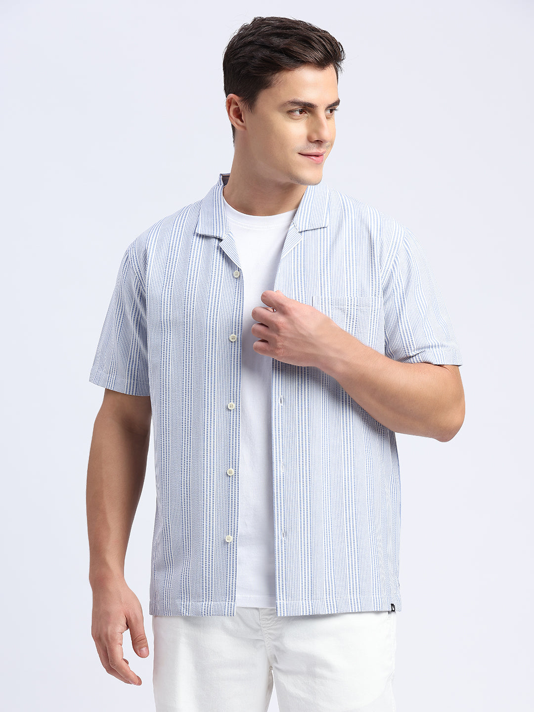 Textured Lavender Lustre Piers Shirt - For Men