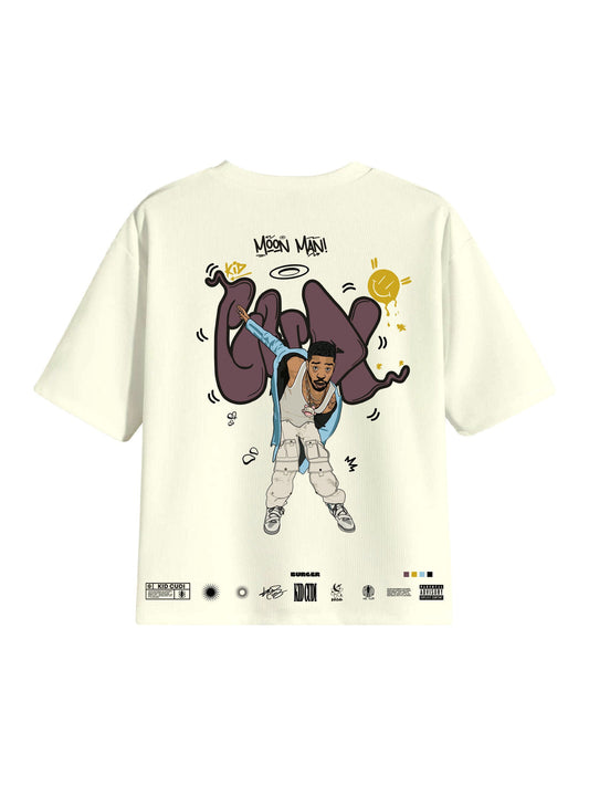 Burger Bae - The Kid Cudi Cartoon Art Drop Sleeved Tee For Men And Women