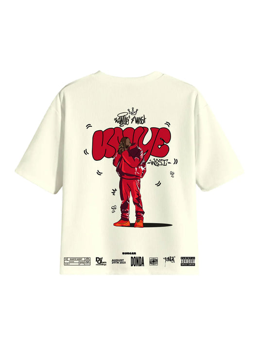 The Kanye West : Donda Cartoon Art Drop Sleeved Tee For Men And Women