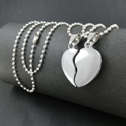 Eternal Unity: Set of Silver-Plated Couple Pendants