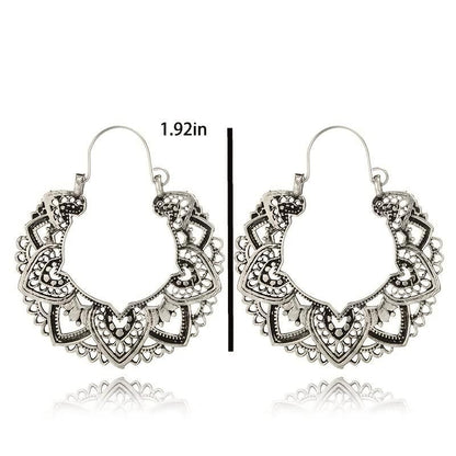 Ornate Silver Colored Filigree Earrings
